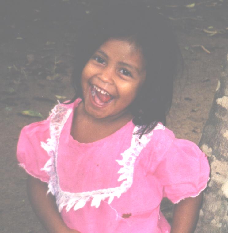 Mayan Indian child at Red Bank in a Belize jungle.