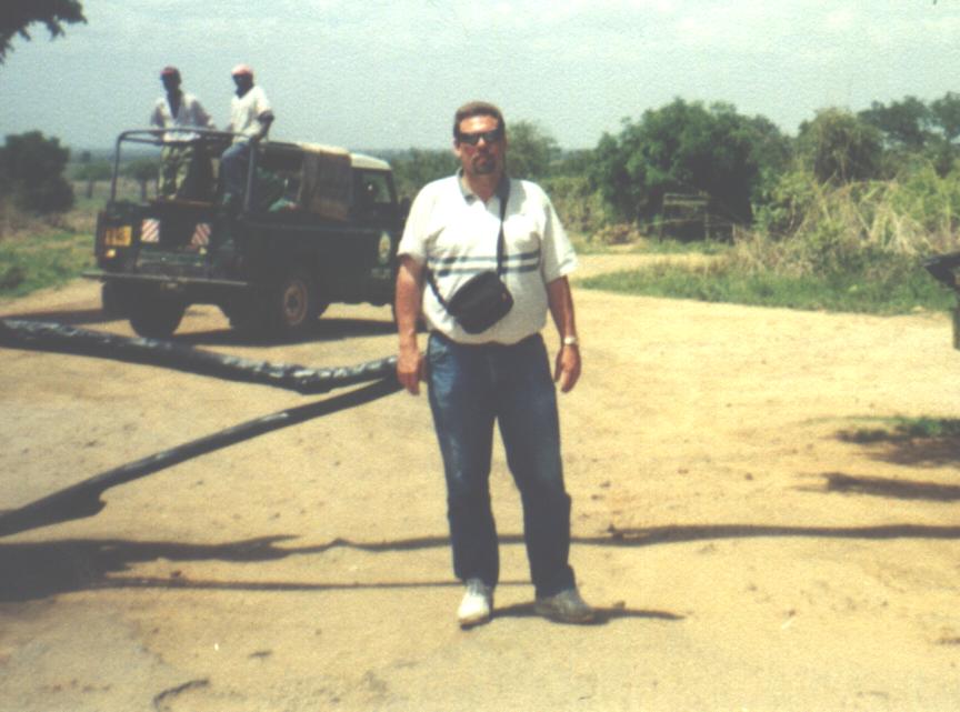 Missionary Chuck Kleffman at Mikumi National Park. Ready to begin our safari.