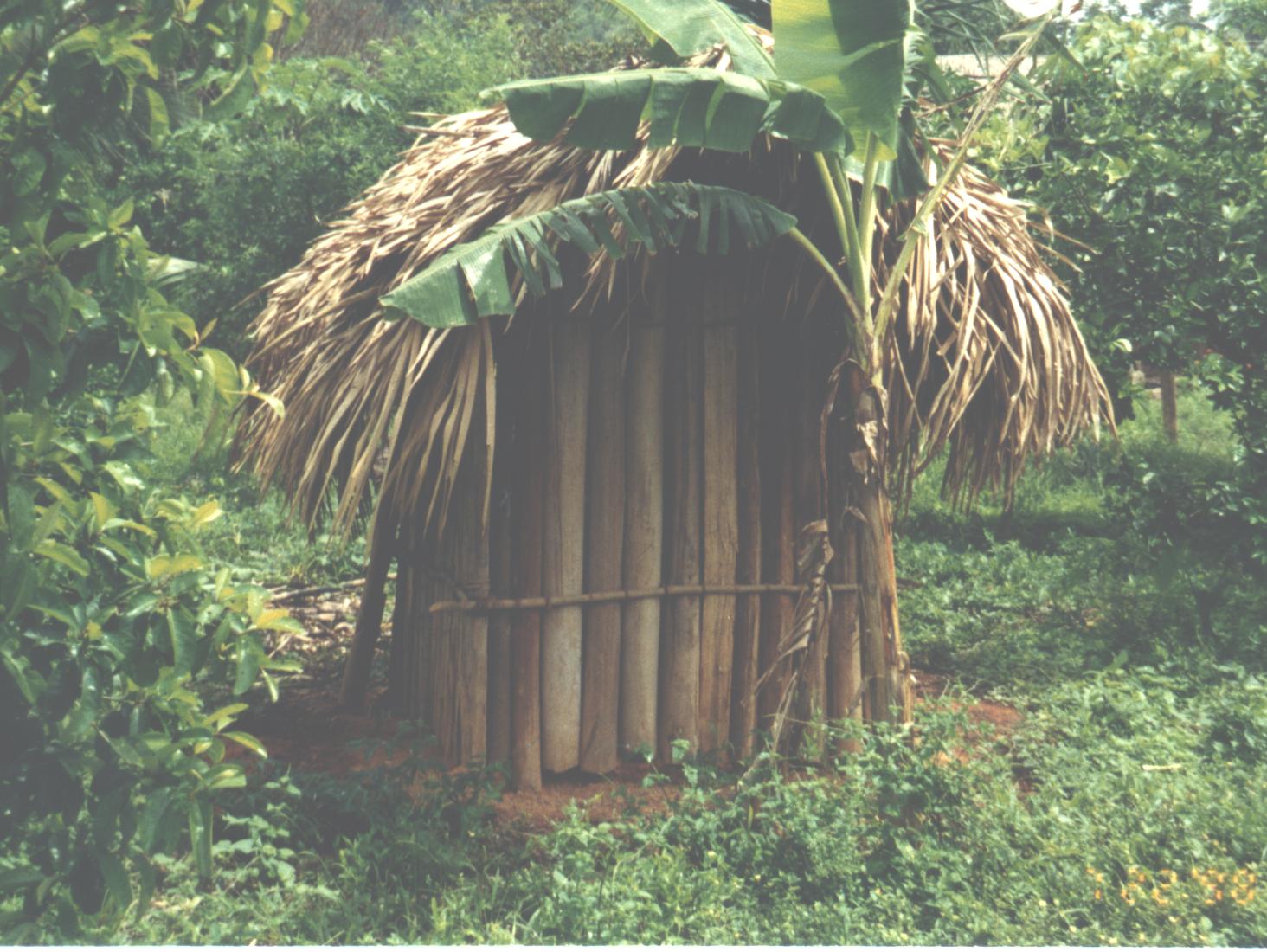 An outhouse at Red Bank Indian Village in Belize