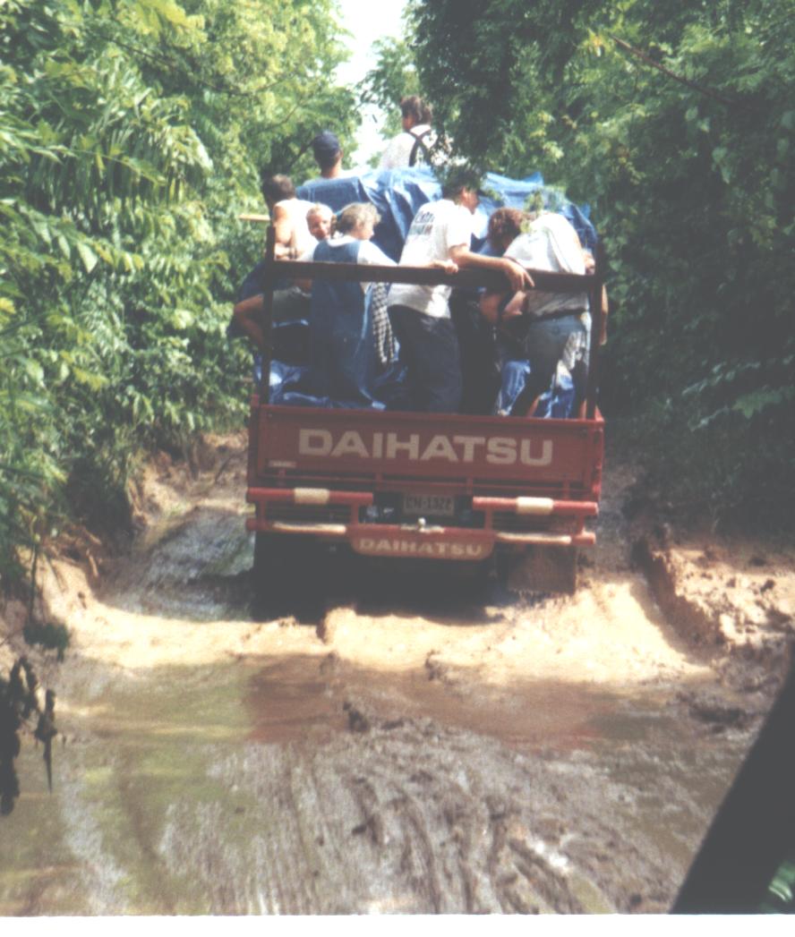 The water was so deep in some places one could hear the water gurgle in the tail pipe.